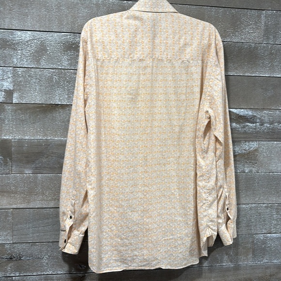 CHARLES G BAILEY yellow floral button down shirt size Large - Picture 4 of 6